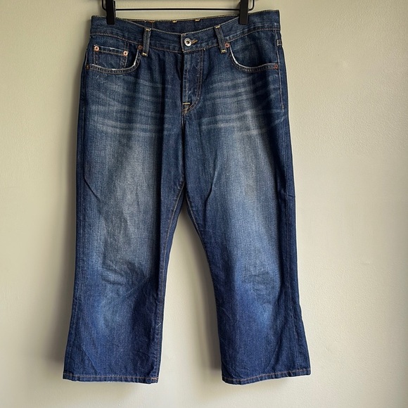 Lucky Brand Dungarees /Jeans Easy Crop Rider Button Fly made in USA Size 8/29 - Picture 1 of 9